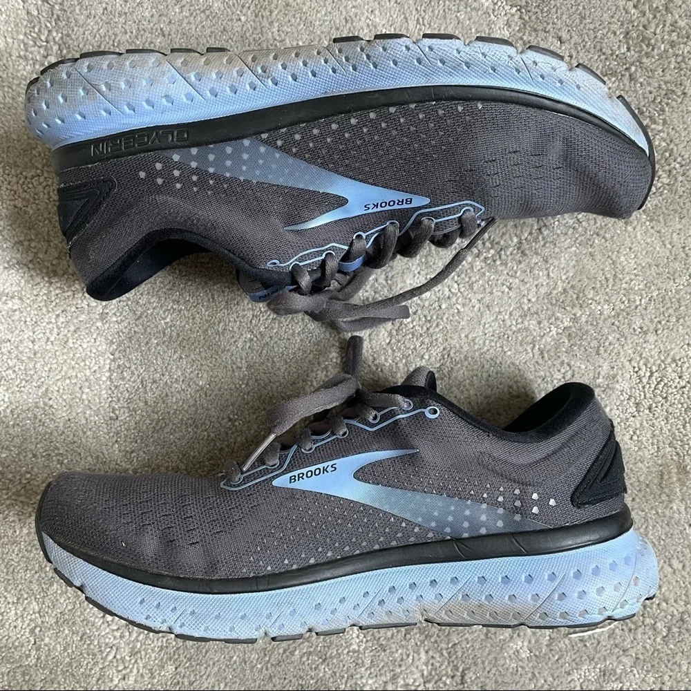 Brooks Black Blue Glycerin 18 Women's Road-Running Shoes Sneakers Size 10
